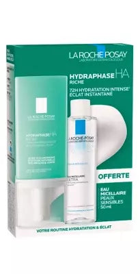 La Roche-Posay Hydraphase Ha Riche 50 Ml + Micellar Water For Sensitive Skin 50 Ml Free