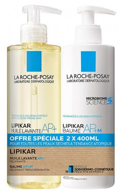 La Roche-Posay Lipikar Huile Lavante Ap+ 400 Ml + Baume Relipidant 400 Ml Special Offer