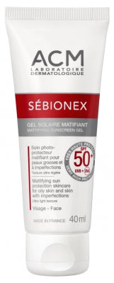Laboratoire Acm Sébionex Mattifying Sunscreen Gel Spf50+ 40Ml