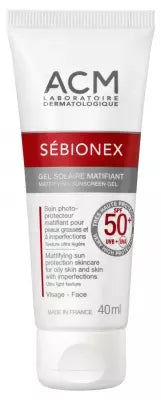 Laboratoire Acm Sébionex Mattifying Sunscreen Gel Spf50+ 40Ml