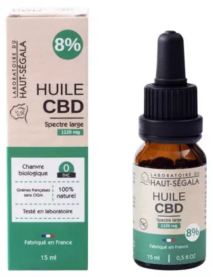 Laboratoire Du Haut-Ségala Cbd Oil Large Spectrum 8% Natural 15Ml