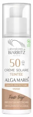 Laboratoires De Biarritz Alga Maris High Protectin Tinted Sunscreen Face Spf50 Organic 50Ml