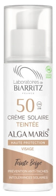 Laboratoires De Biarritz Alga Maris High Protectin Tinted Sunscreen Face Spf50 Organic 50Ml