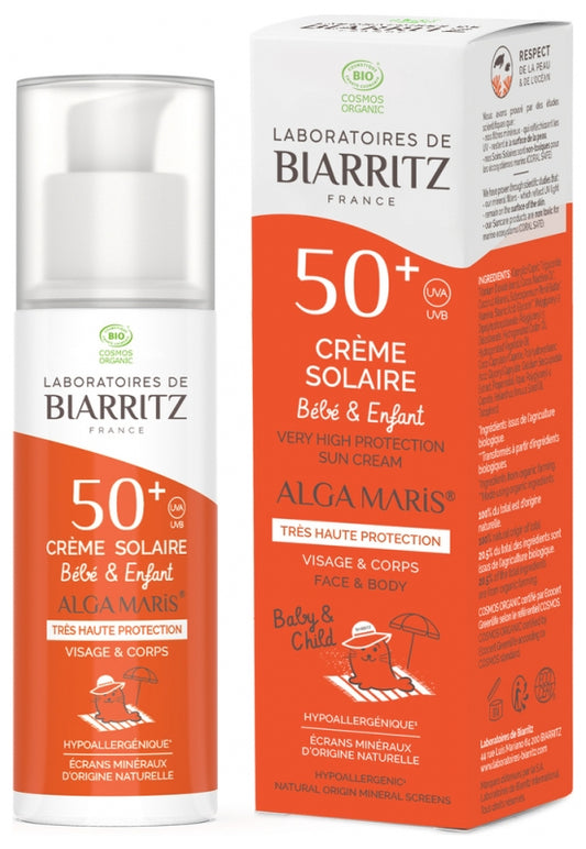 Laboratoires De Biarritz Alga Maris Sunscreen Baby & Children Spf50+ Organic 100Ml