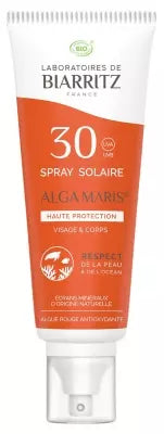 Laboratoires De Biarritz Organic Alga Maris Sunscreen Spray Face And Body Spf30 100Ml