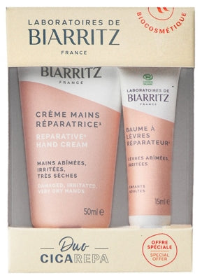 Laboratoires De Biarritz Organic Reparative Hand Cream 50Ml + Organic Reparative Lip Balm 15Ml