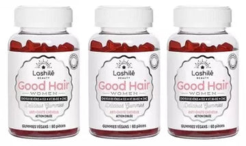 Lashilé Beauty Good Hair Women Anti-Hair Loss Pack Of 3 X 60 Gummies + Free Towel