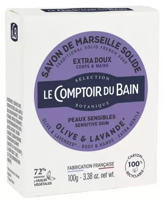 Le Comptoir Du Bain Traditional Solid French Soap Extra-Gentle Olive And Lavender 100G