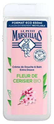 Le Petit Marseillais Extra Gentle Bath & Shower Cream Cherry Blossom Organic 650 Ml