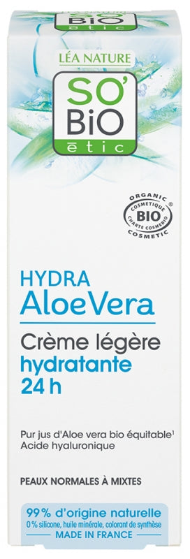 Léa Nature So Bio Étic Hydra Aloe Vera 24H Moisturizing Light Cream Organic 50 Ml