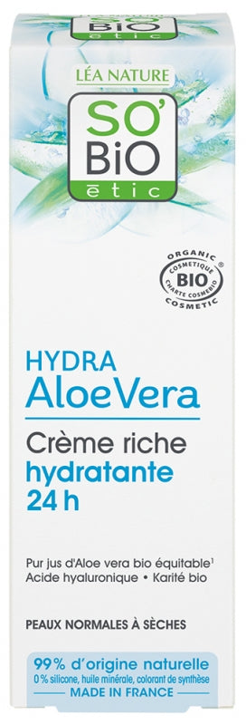 Léa Nature So Bio Étic Hydra Aloe Vera 24H Moisturizing Rich Cream Organic 50 Ml