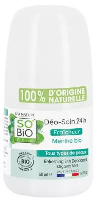 Léa Nature So Bio Étic Déo-Soin 24H Menthe Roll-On Bio 50 Ml