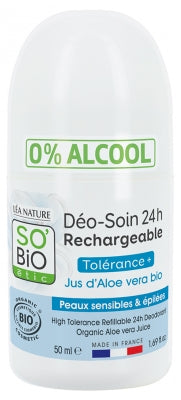 Léa Nature So Bio Étic Déo-Soin 24H Rechargeable Jus D'Aloe Vera Roll-On Bio 50 Ml