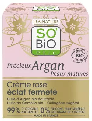 Léa Nature So Bio Étic Précieux Argan Crème Rose Éclat Fermeté Bio 50 Ml
