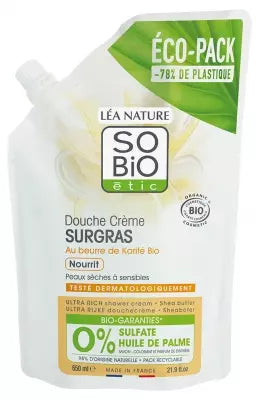 Léa Nature So Bio Étic Douche Crème Surgras Éco-Recharge Bio 650 Ml