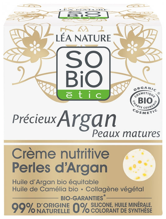 Léa Nature So Bio Étic Précieux Argan Nourishing Cream Argan Pearls Mature Skin Organic 50 Ml