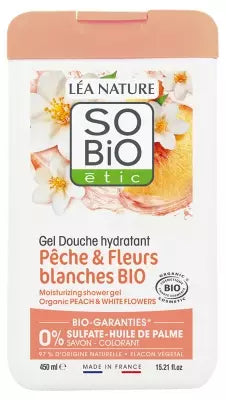 Léa Nature So Bio Étic Moisturizing Shower Gel Peach & White Flowers Organic 450 Ml