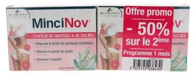 Les 3 Chênes Mincinov Fat & Sugar Sensor Set Of 2 X 60 Capsules