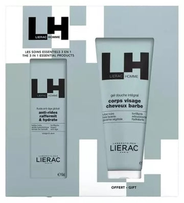 Lierac Homme Fluide Anti-Âge Global 50 Ml + Gel Douche Intégral 200 Ml Offert