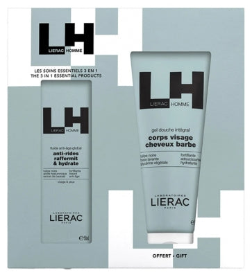 Lierac Homme Fluide Anti-Âge Global 50 Ml + Gel Douche Intégral 200 Ml Offert