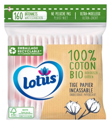 Lotus Organic Cotton Sticks 160 Units