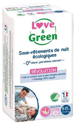 Love & Green Ecological Underwear 8-15 Years (27-57 Kg) 12 Units