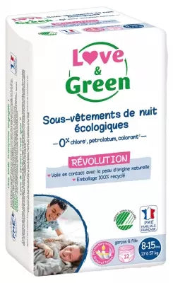 Love & Green Ecological Underwear 8-15 Years (27-57 Kg) 12 Units