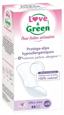 Love & Green Hypoallergenic Panty-Liners For Bladder Weakness Ultra-Mini 28 Panty-Liners