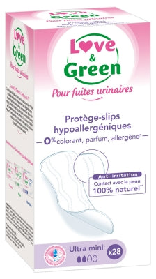 Love & Green Hypoallergenic Panty-Liners For Bladder Weakness Ultra-Mini 28 Panty-Liners