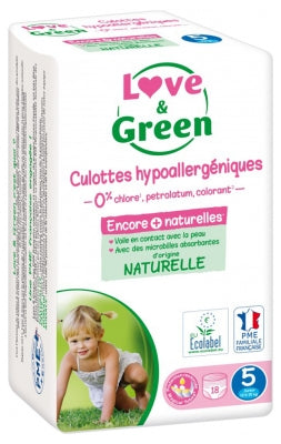 Love & Green Hypoallergenic Pants 18 Pants Size 5 (12-18Kg)