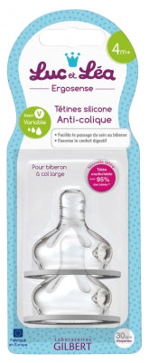 Luc Et Léa Ergosense Anti-Colic Silicon Teats 4 Months +