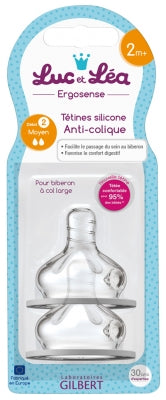 Luc Et Léa Ergosense Anti-Colic Silicon Teats 2 Months +