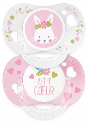 Luc Et Léa 2 Soothers With Ring Anatomic Silicone 0-6 Months