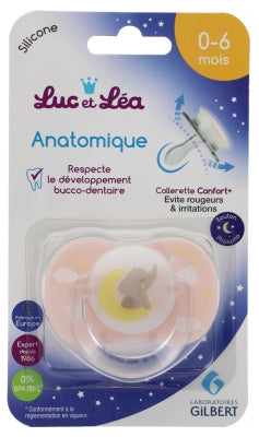 Luc Et Léa Anatomical Silicone Soother With Ring 0-6 Months Special Night