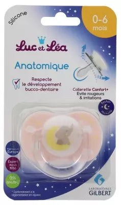 Luc Et Léa Anatomical Silicone Soother With Ring 0-6 Months Special Night