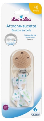 Luc Et Léa Cloth Pacifier Clip Wooden Button 0 Month And Over