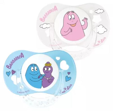 Luc Et Léa 2 Anatomic Soothers With Ring 18 Months And + Barbapapa Limited Edition
