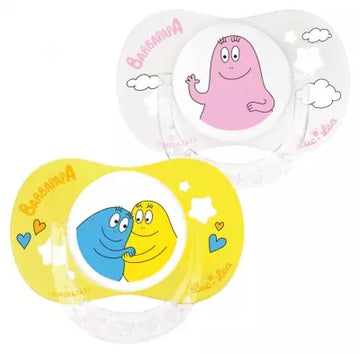 Luc Et Léa 2 Silicone Soothers With Ring 0-6 Months Barbapapa Limited Edition