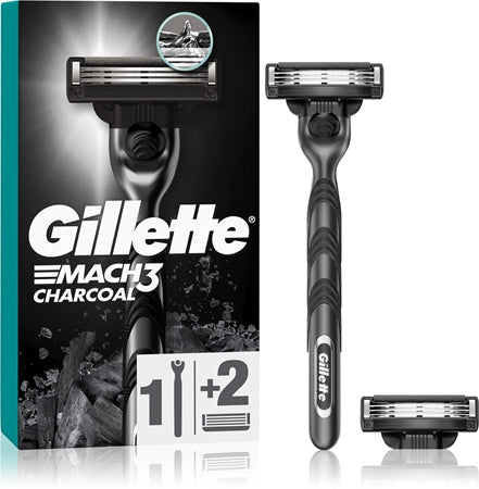 Gillette Mach3 Charcoal Razor + Replacement Heads