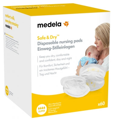 Medela Safe & Dry Breast Pads Of Single Use Only 60 Pads