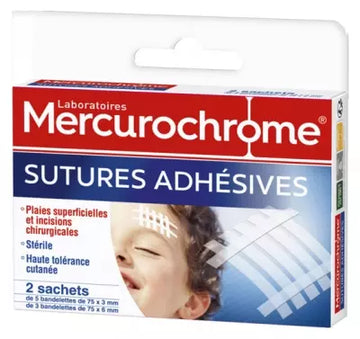 Mercurochrome Adhesive Sutures 2 Sachets