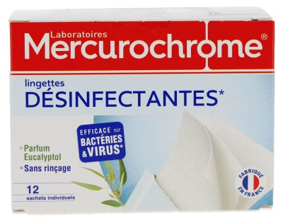 Mercurochrome Disinfectant Wipes 12 Individual Sachets