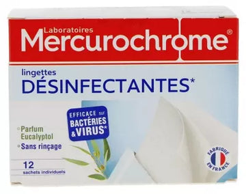 Mercurochrome Disinfectant Wipes 12 Individual Sachets