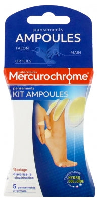 Mercurochrome Dressings Kit Blisters 3 Sizes 5 Dressings