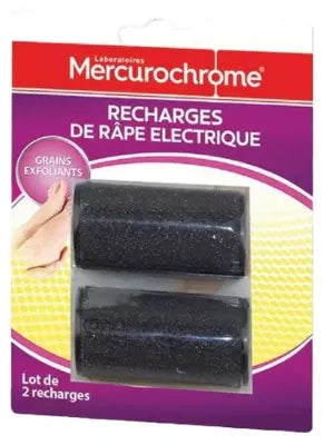 Mercurochrome Electric Rasp Refills Exfoliating Grains Set Of 2 Refills