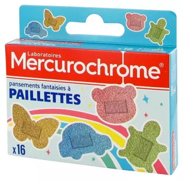 Mercurochrome Fancy Dressings With Sequins 4 Shapes 16 Dressings