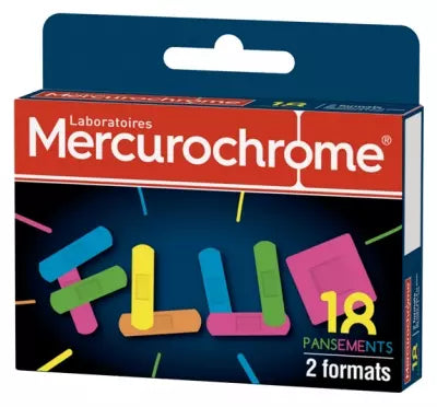 Mercurochrome Fluo Plasters 2 Sizes 18 Plasters