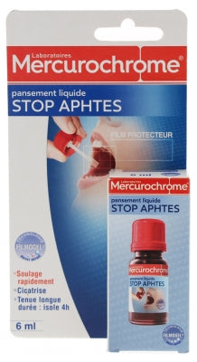 Mercurochrome Pansement Liquide Stop Aphtes 6 Ml