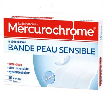 Mercurochrome Strip To Cut Sensitive Skin 10 Strips