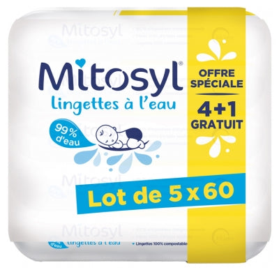 Mitosyl Water Wipes Pack Of 4 X 60 Wipes + 60 Free Wipes